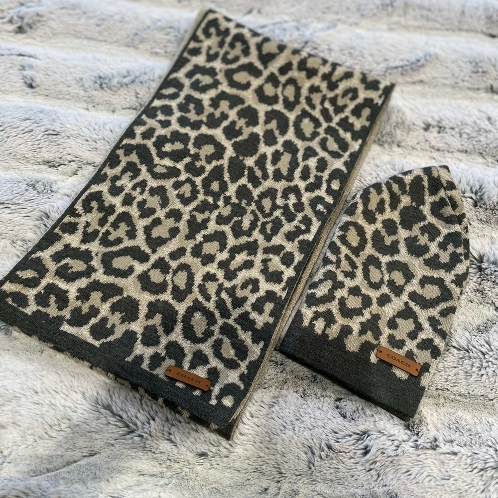 COACH scarf and matching hat set